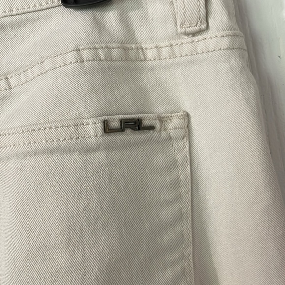 Ralph Lauren LRL Lauren Jean Co Cream Flare Wide Leg Jeans Size 8 - Picture 7 of 10